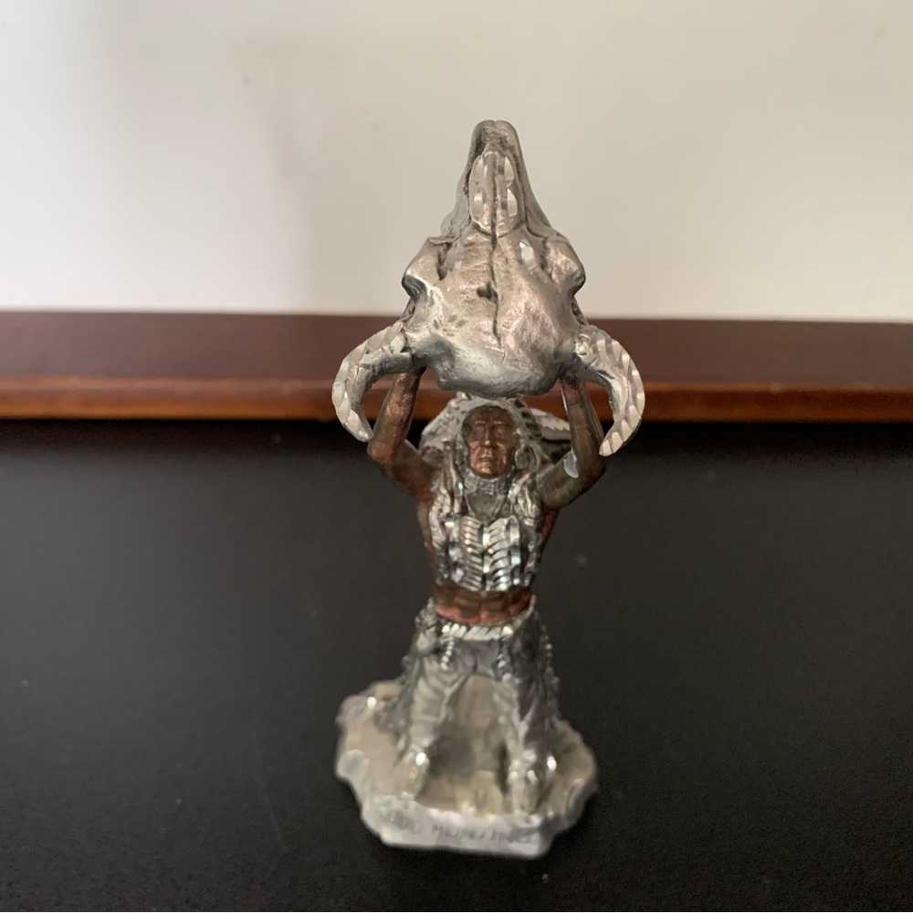 1990 Masterworks Fine Pewter Native American GOOD HUNTING Sculpture Peter Sedlow